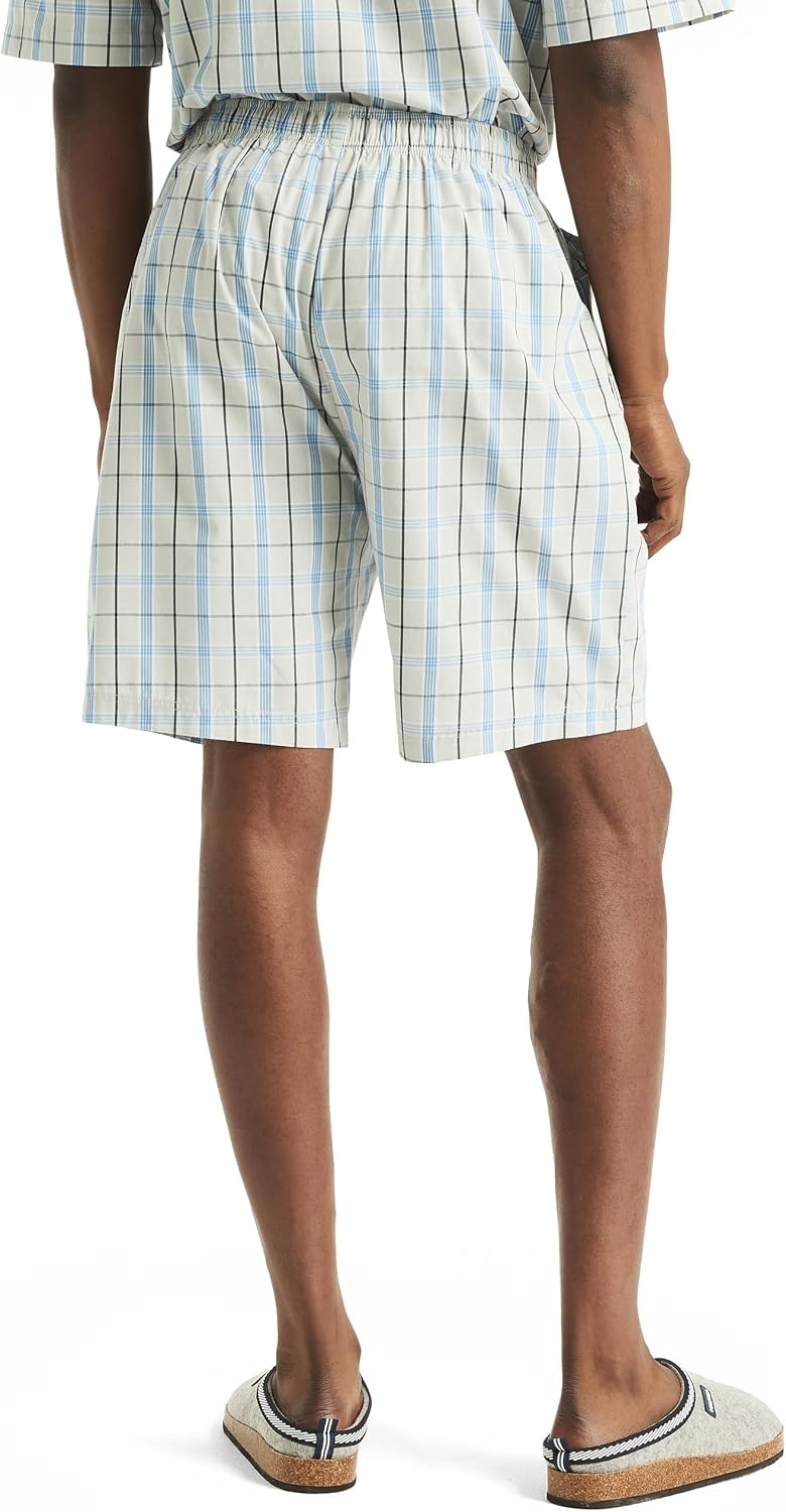 image:imageNautica Mens Nautica Sustainably Crafted Plaid Poplin Sleep ShortHigh Rise