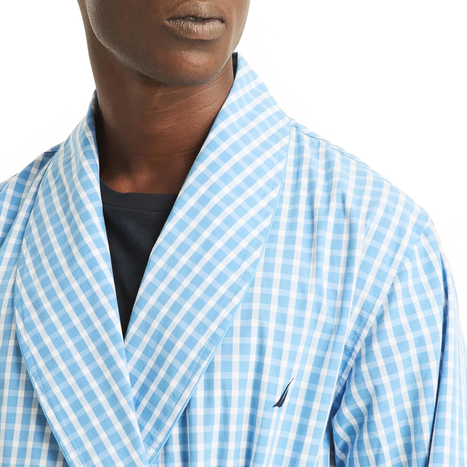 image:imageNautica Mens Nautica Sustainably Crafted Plaid RobeBlue Yonder