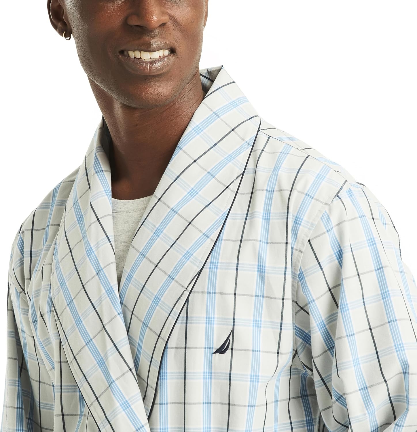 image:imageNautica Mens Nautica Sustainably Crafted Plaid RobeHigh Rise