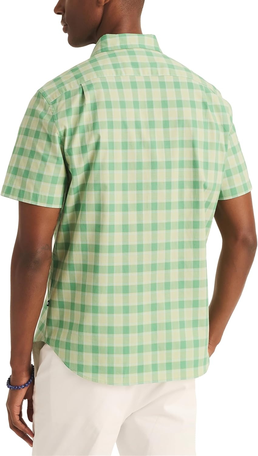 image:imageNautica Mens Nautica Sustainably Crafted Plaid ShortSleeve ShirtFair Green