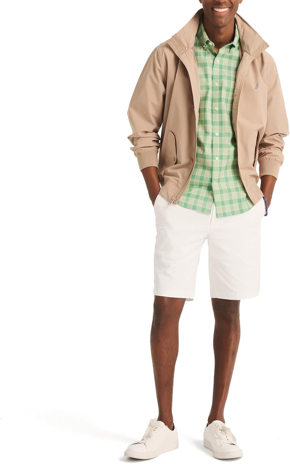 image:imageNautica Mens Nautica Sustainably Crafted Plaid ShortSleeve ShirtFair Green