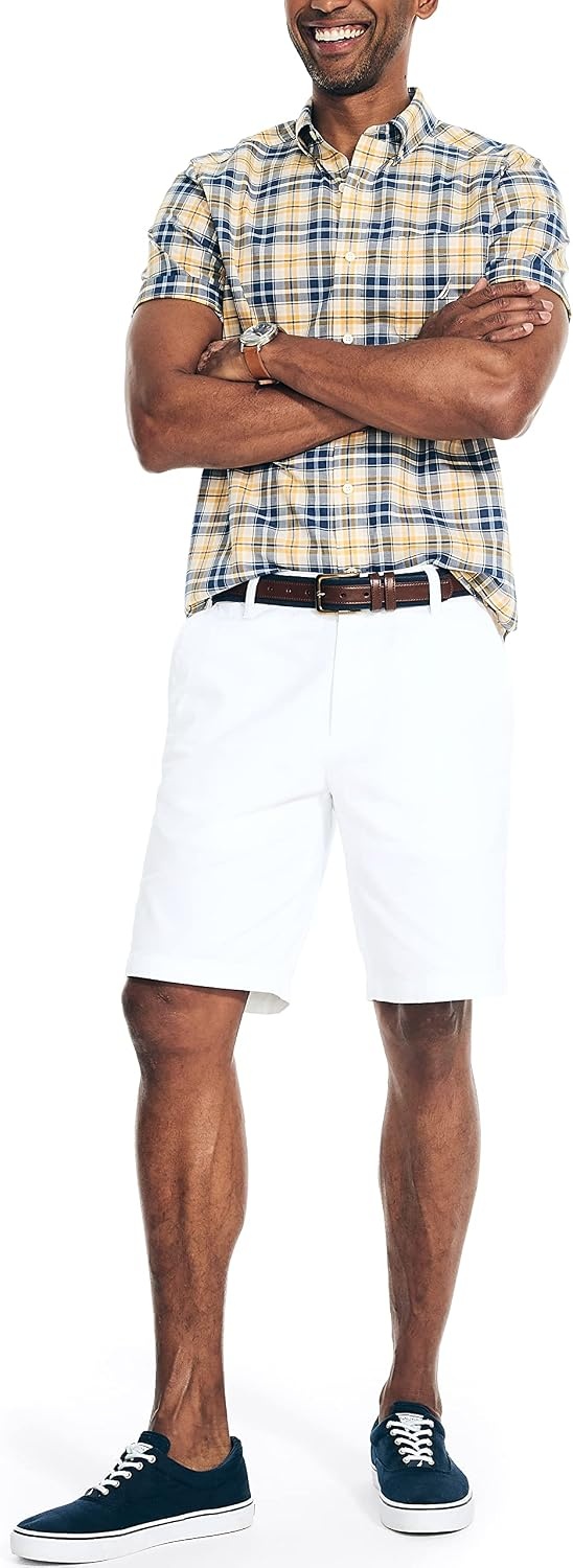 image:imageNautica Mens Nautica Sustainably Crafted Plaid ShortSleeve ShirtOatmeal
