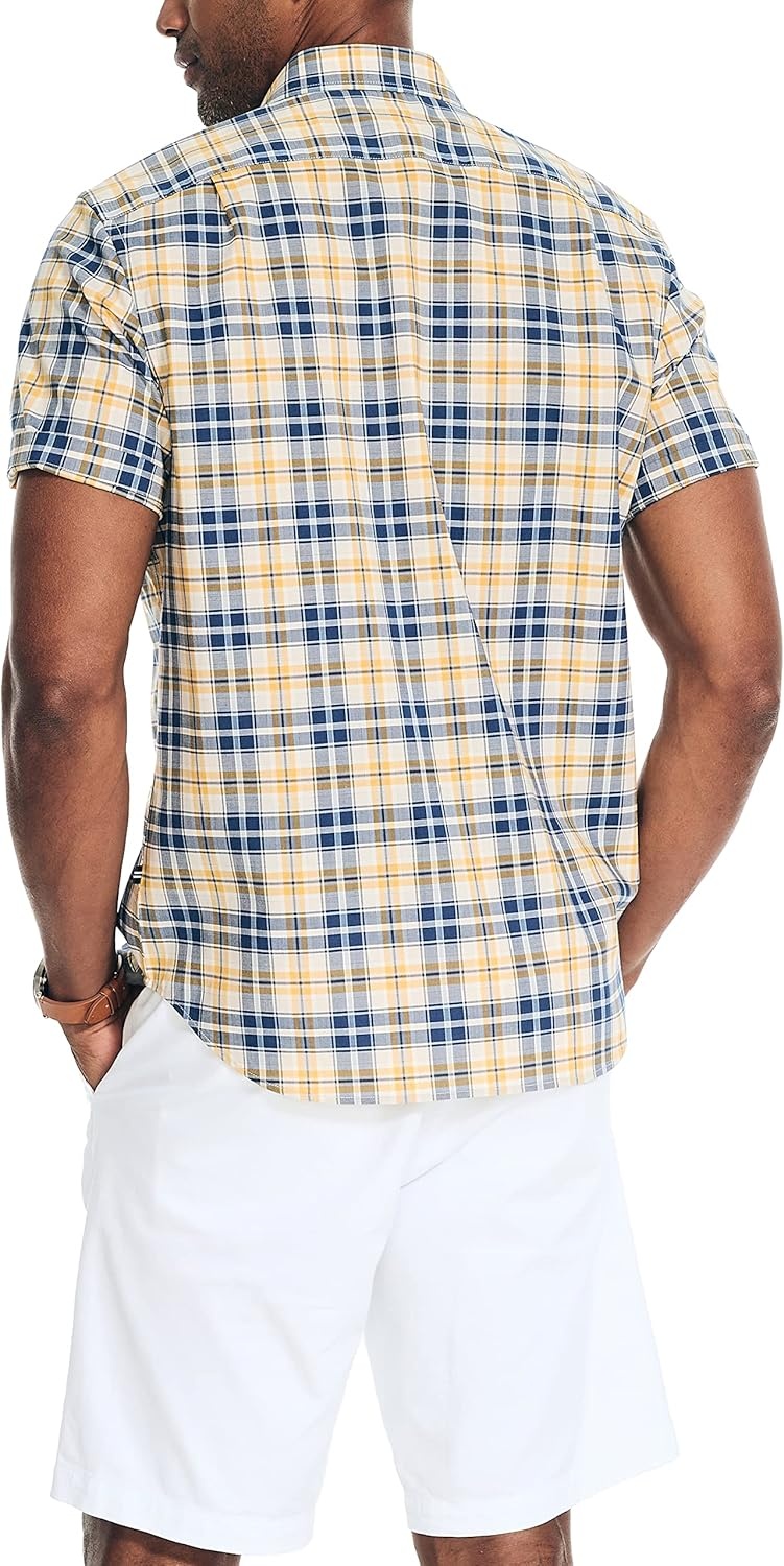 image:imageNautica Mens Nautica Sustainably Crafted Plaid ShortSleeve ShirtOatmeal