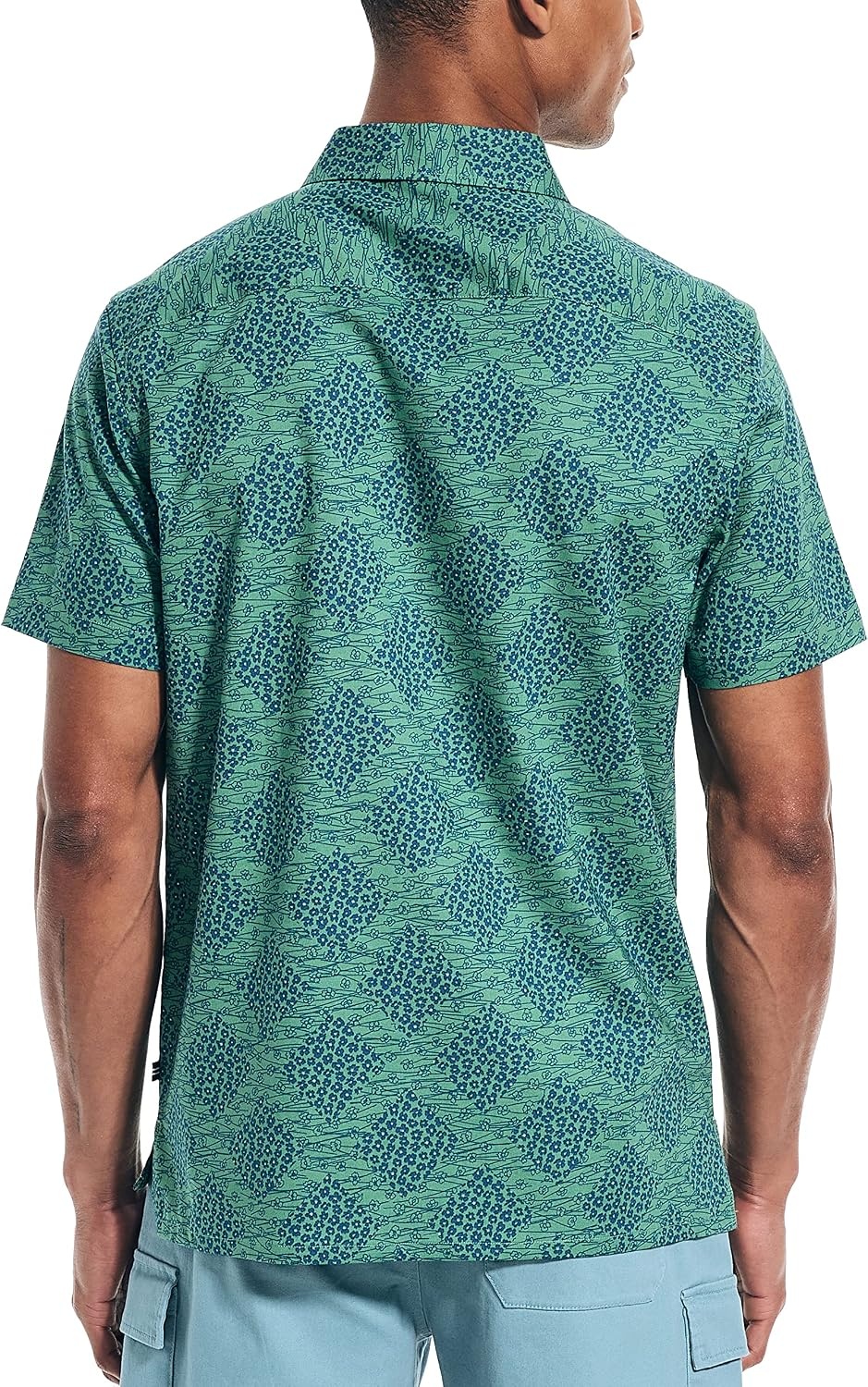 image:imageNautica Mens Nautica Sustainably Crafted Printed ShortSleeve ShirtCoastal Pine