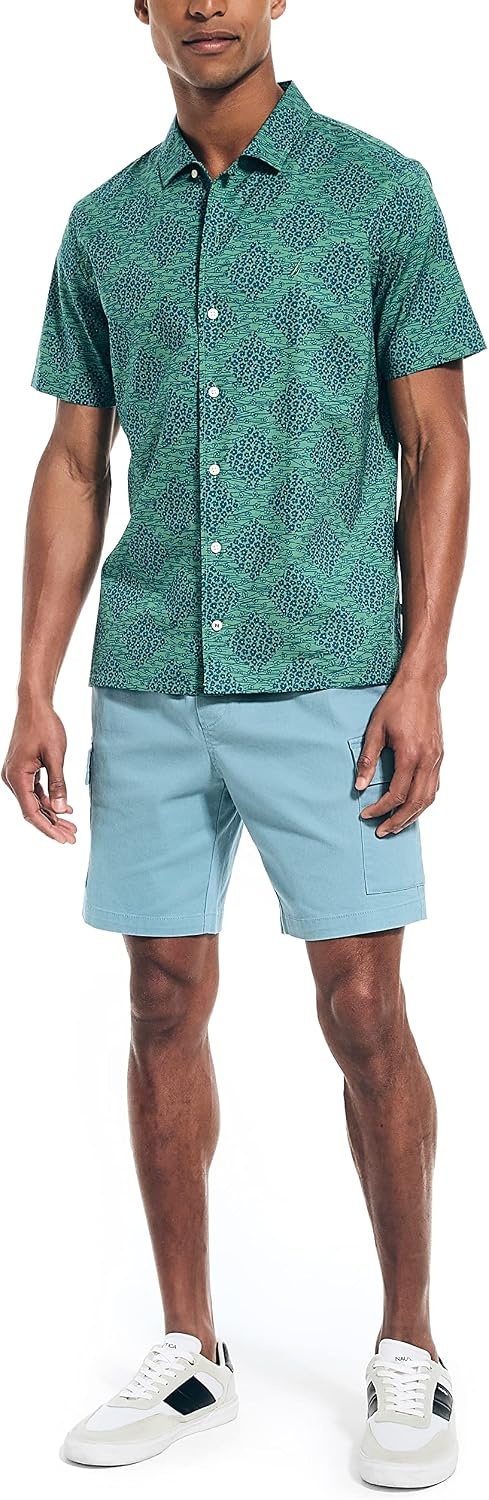 image:imageNautica Mens Nautica Sustainably Crafted Printed ShortSleeve ShirtCoastal Pine