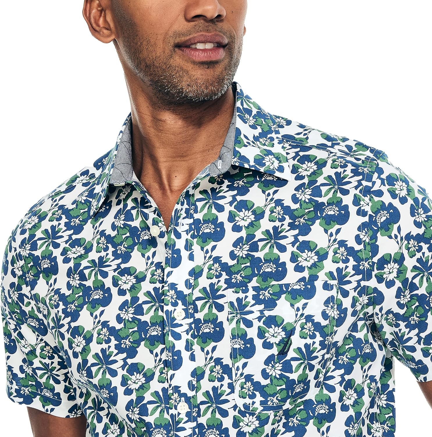 image:imageNautica Mens Nautica Sustainably Crafted Printed ShortSleeve ShirtMarshmallow