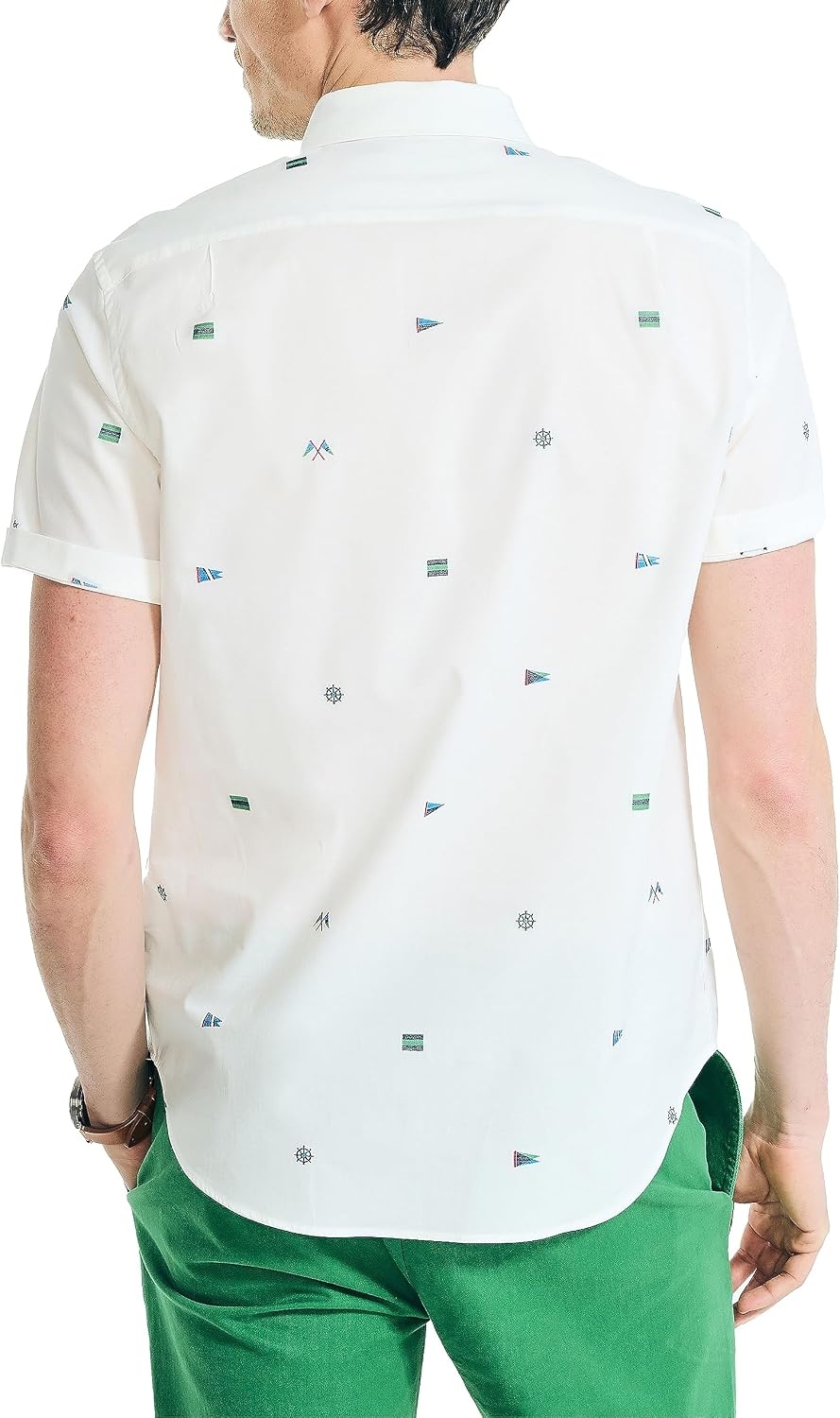 image:imageNautica Mens Nautica Sustainably Crafted Printed ShortSleeve ShirtSail White