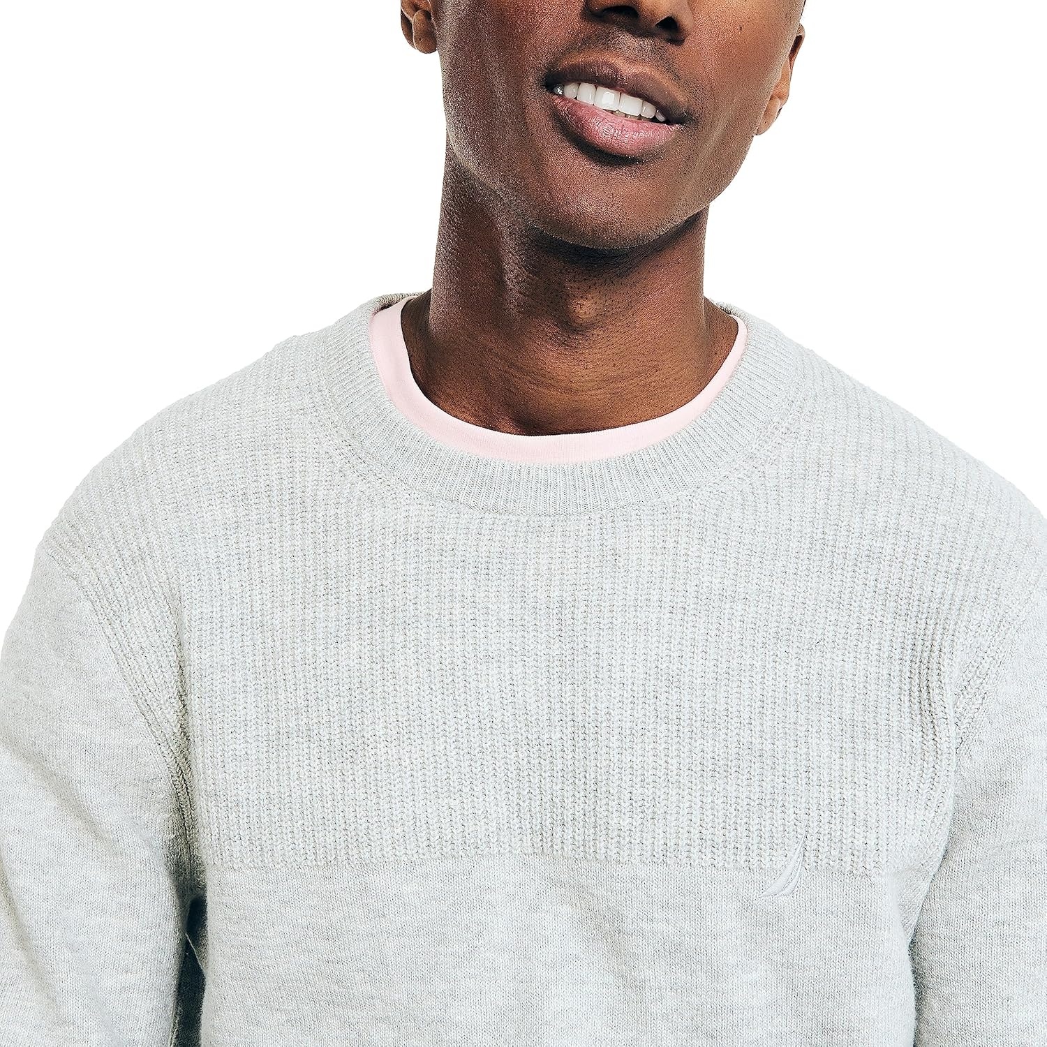 image:imageNautica Mens Nautica Sustainably Crafted Textured Crewneck SweaterGrey Heather