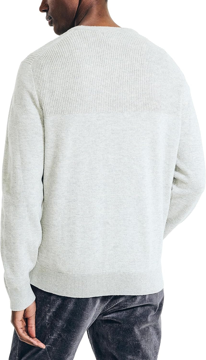 image:imageNautica Mens Nautica Sustainably Crafted Textured Crewneck SweaterGrey Heather