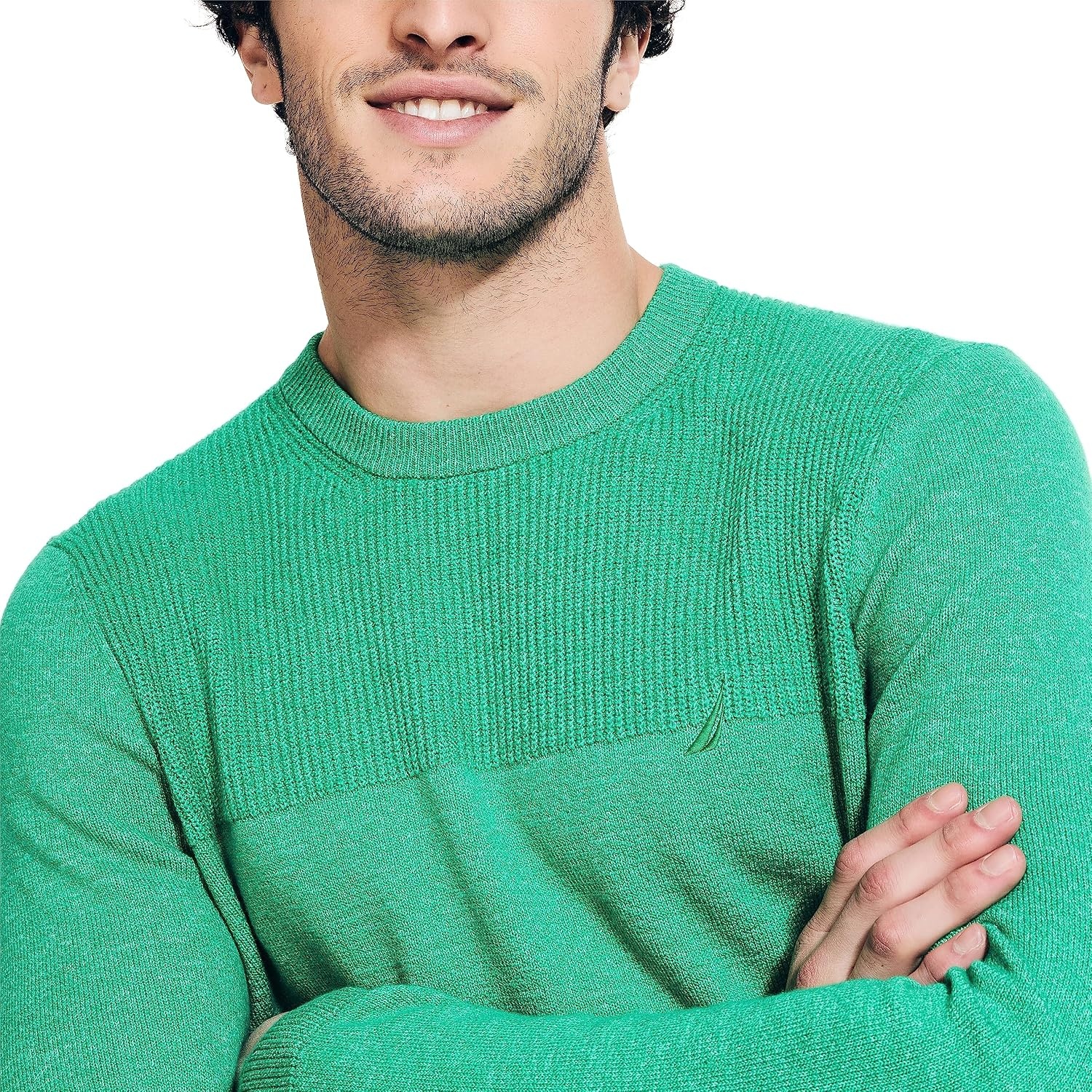 image:imageNautica Mens Nautica Sustainably Crafted Textured Crewneck SweaterParrot Green