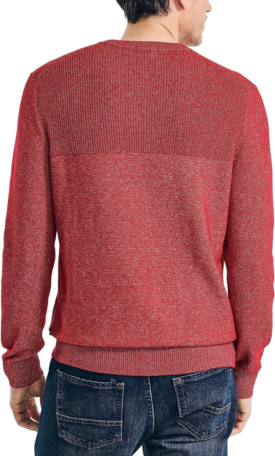 image:imageNautica Mens Nautica Sustainably Crafted Textured Crewneck SweaterTango Red