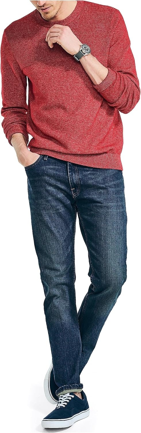 image:imageNautica Mens Nautica Sustainably Crafted Textured Crewneck SweaterTango Red
