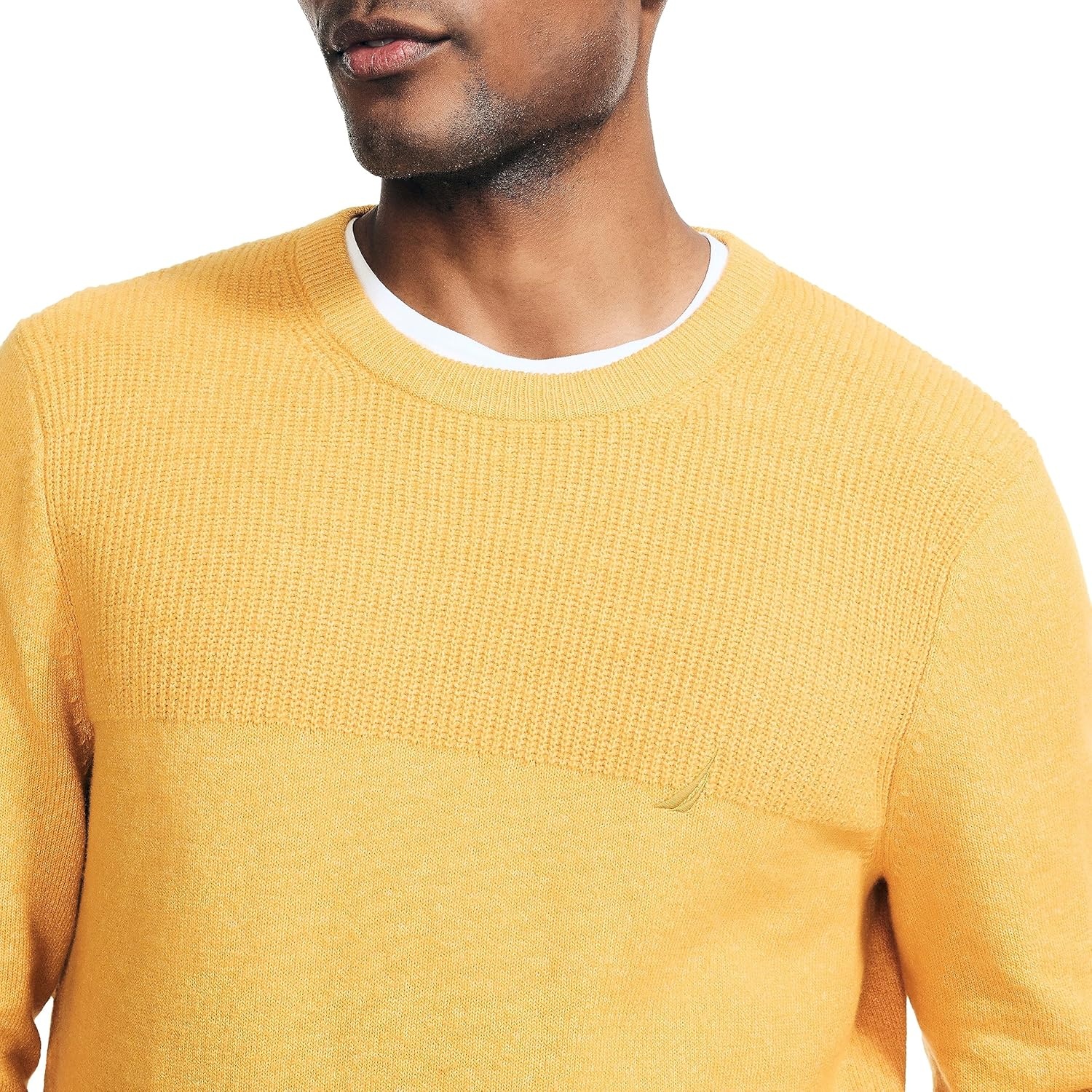 image:imageNautica Mens Nautica Sustainably Crafted Textured Crewneck SweaterTawny Olive