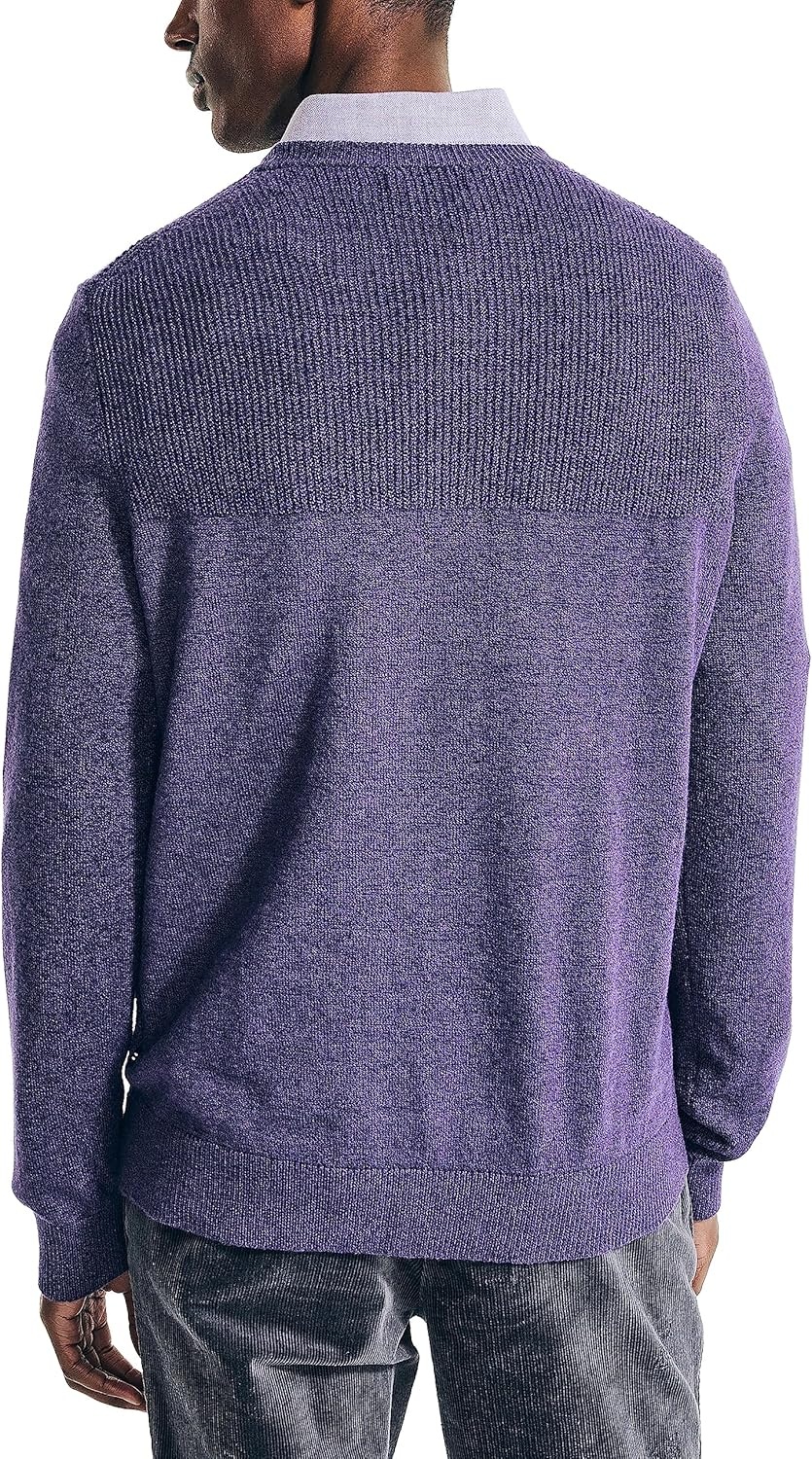 image:imageNautica Mens Nautica Sustainably Crafted Textured Crewneck SweaterViolet Heather