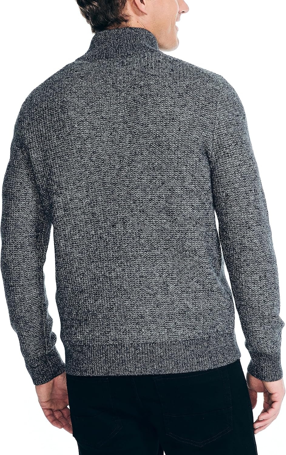 image:imageNautica Mens Nautica Sustainably Crafted Waffle MockNeck SweaterCharcoal Heather