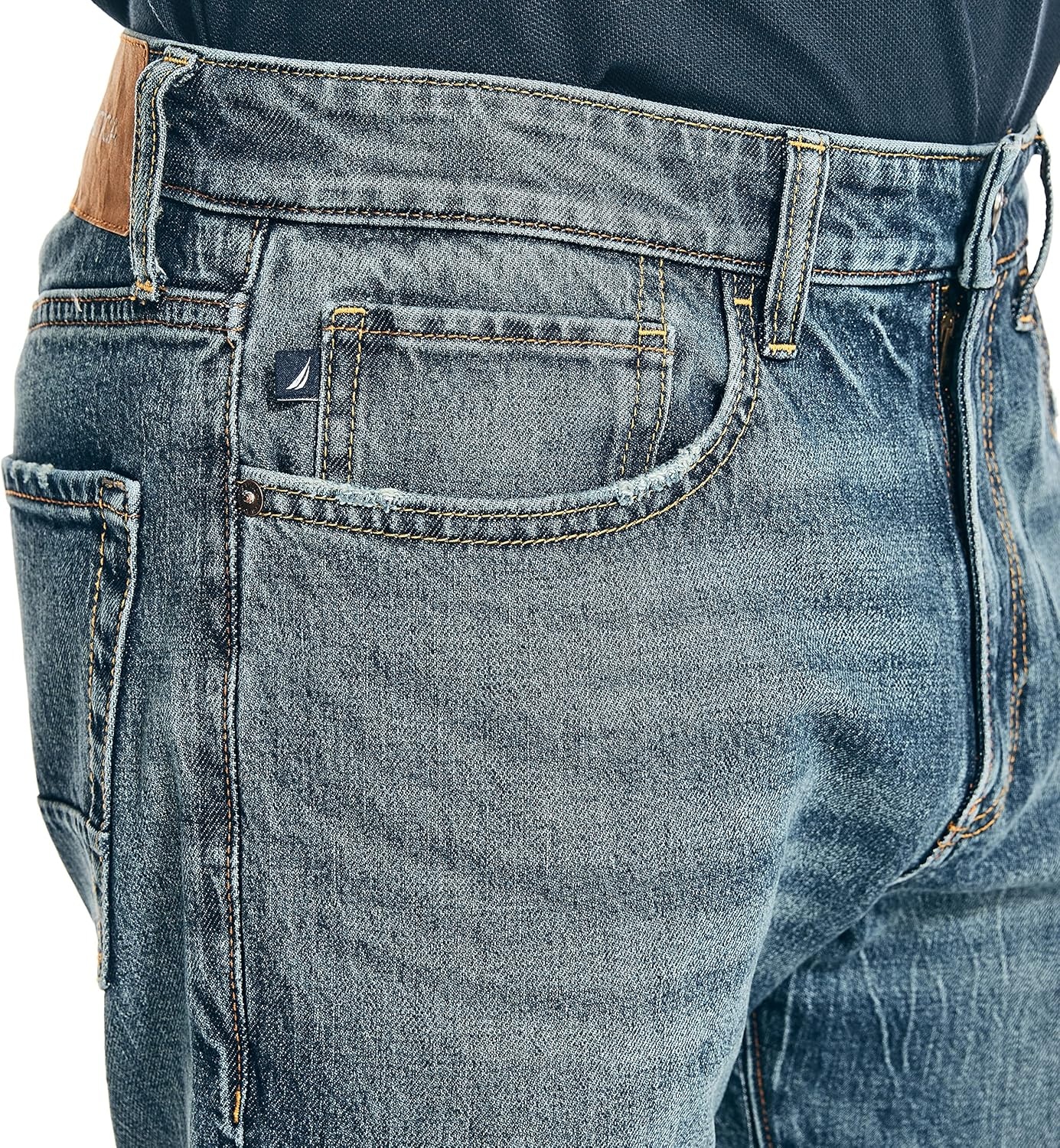 image:imageNautica Mens Nautica Vintage Straight Stretch DenimBotany Bay Wash