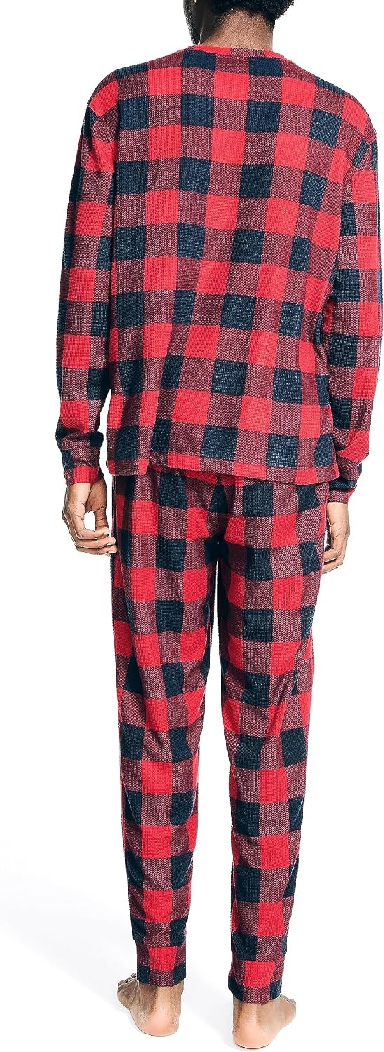 image:imageNautica Mens Nautica Waffle Buffalo Plaid Pajama Pant SetNautica Red