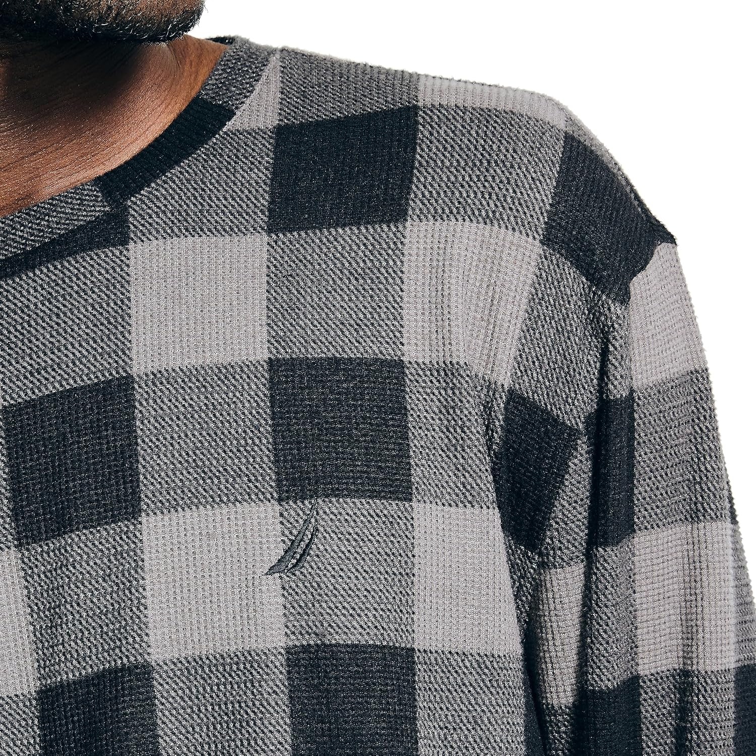 image:imageNautica Mens Nautica Waffle Buffalo Plaid Pajama Pant SetStorm Grey