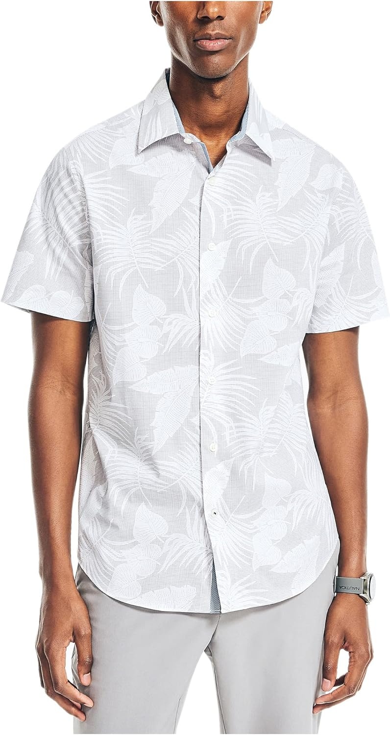 image:imageNautica Mens Navtech Slim Fit Printed Shortsleeve ShirtSharkfin Grey