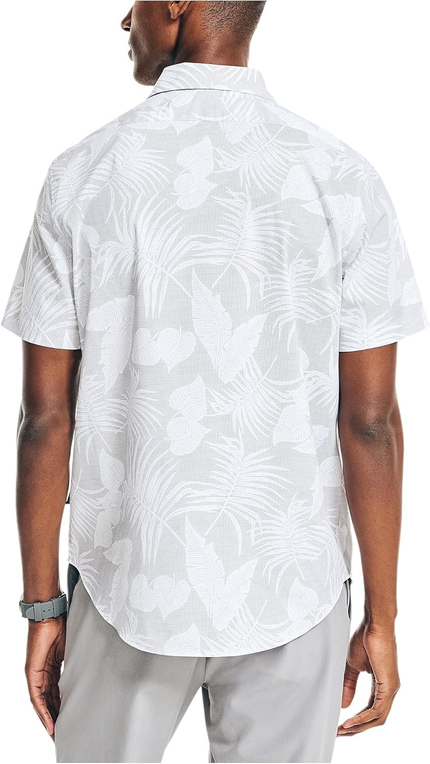 image:imageNautica Mens Navtech Slim Fit Printed Shortsleeve ShirtSharkfin Grey