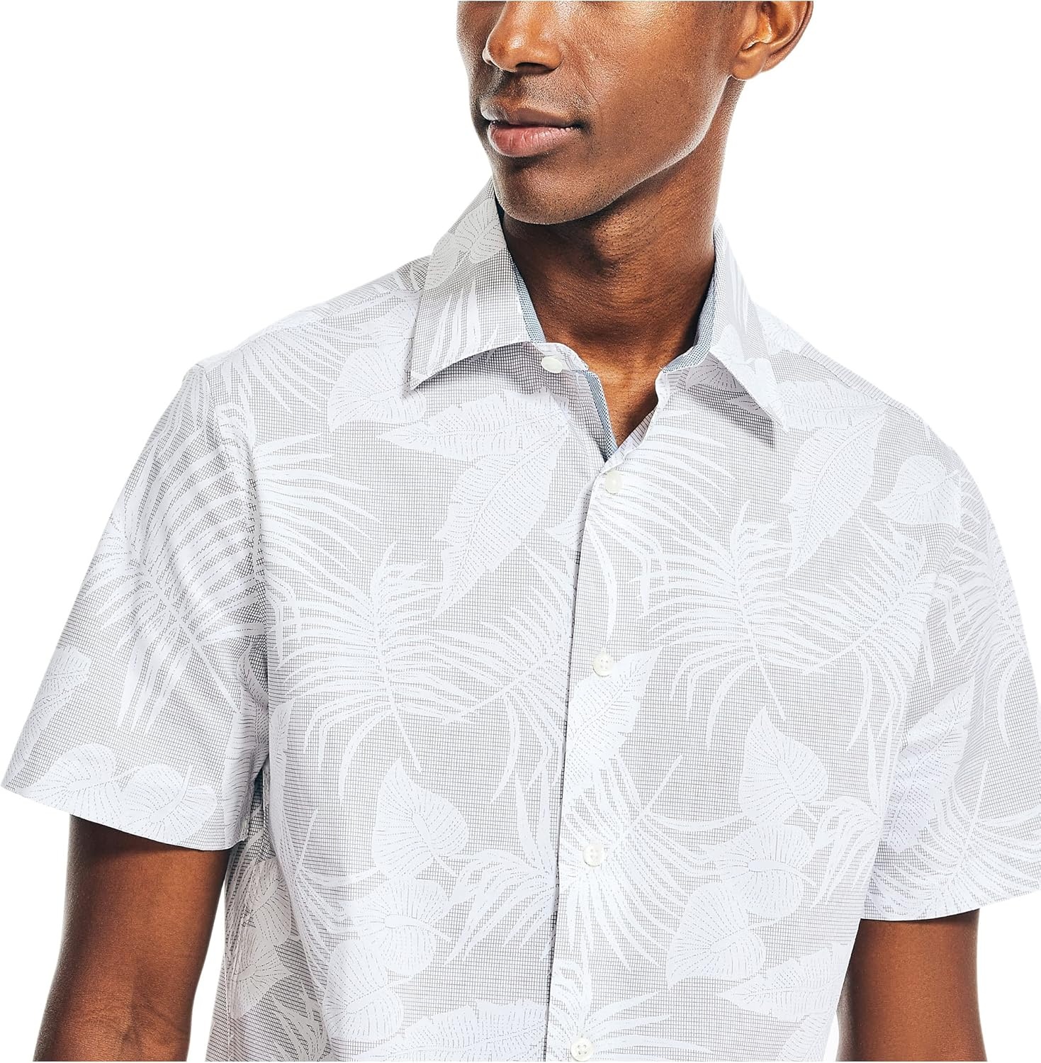 image:imageNautica Mens Navtech Slim Fit Printed Shortsleeve ShirtSharkfin Grey