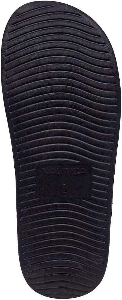 image:imageNautica Mens Open Toe Slide Sandals Comfortable Indoor amp Outdoor Shower SlippersBlack Mono Porter