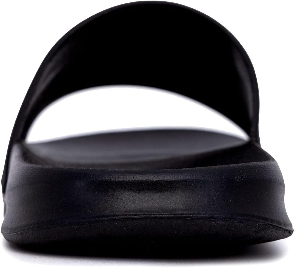 image:imageNautica Mens Open Toe Slide Sandals Comfortable Indoor amp Outdoor Shower SlippersBlack White Porter