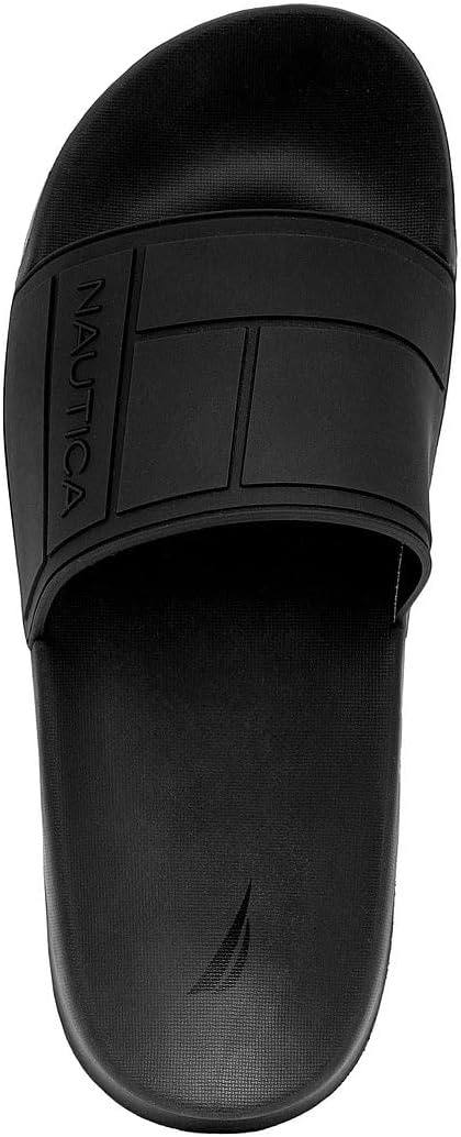 image:imageNautica Mens Open Toe Slide Sandals Comfortable Indoor amp Outdoor Shower SlippersBlackbower Mono