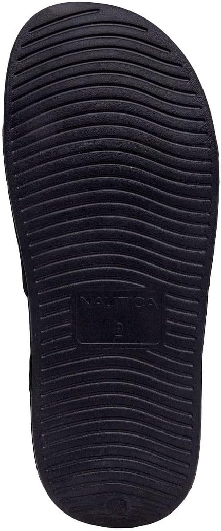 image:imageNautica Mens Open Toe Slide Sandals Comfortable Indoor amp Outdoor Shower SlippersBlacklasal