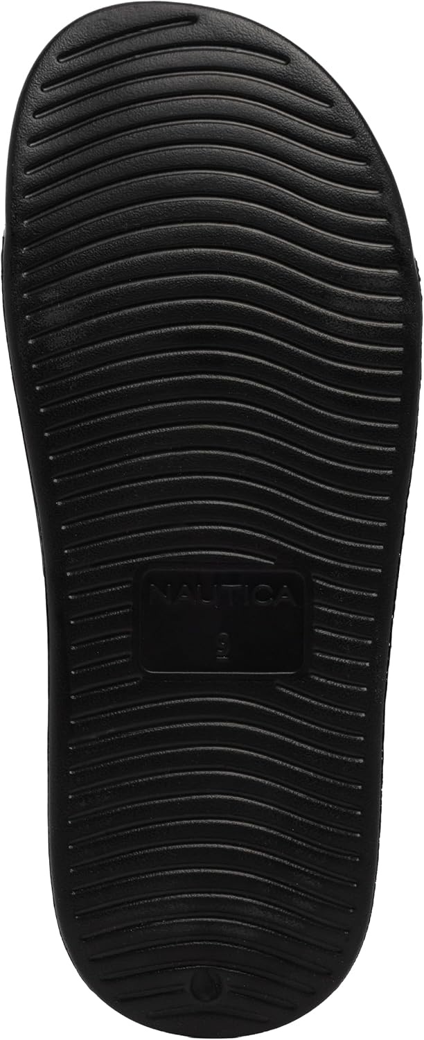 image:imageNautica Mens Open Toe Slide Sandals Comfortable Indoor amp Outdoor Shower SlippersBlacksherwood