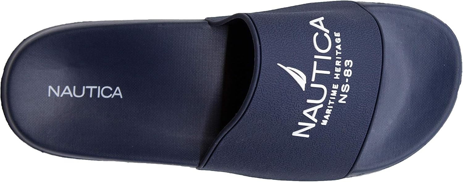 image:imageNautica Mens Open Toe Slide Sandals Comfortable Indoor amp Outdoor Shower SlippersNavy Porter