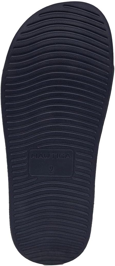 image:imageNautica Mens Open Toe Slide Sandals Comfortable Indoor amp Outdoor Shower SlippersNavy White Porter