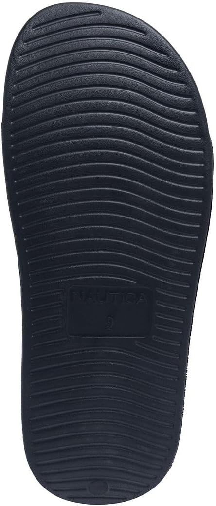 image:imageNautica Mens Open Toe Slide Sandals Comfortable Indoor amp Outdoor Shower SlippersNavy Yellowsherwood
