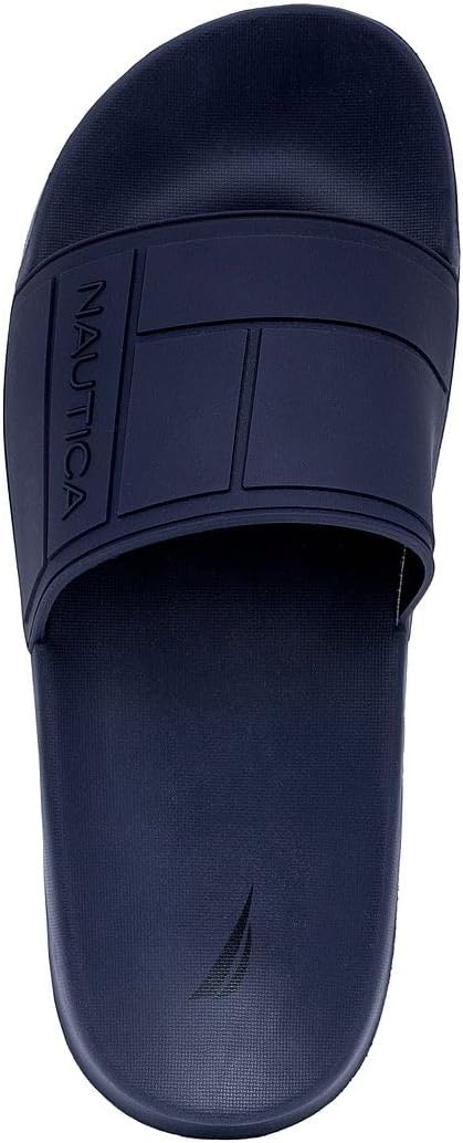 image:imageNautica Mens Open Toe Slide Sandals Comfortable Indoor amp Outdoor Shower SlippersNavybower Mono