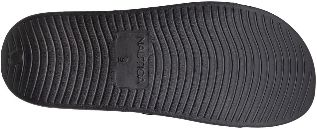 image:imageNautica Mens Open Toe Slide Sandals Comfortable Indoor amp Outdoor Shower SlippersPorter BlackBlack
