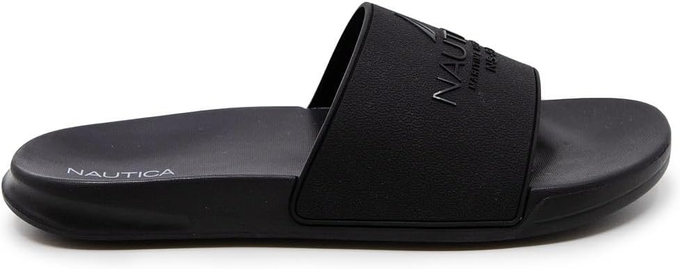 image:imageNautica Mens Open Toe Slide Sandals Comfortable Indoor amp Outdoor Shower SlippersPorter BlackBlack