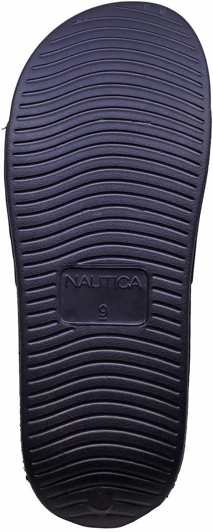 image:imageNautica Mens Open Toe Slide Sandals Comfortable Indoor amp Outdoor Shower SlippersPorterblackWhite