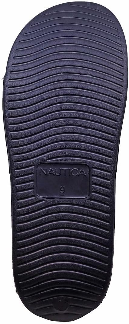image:imageNautica Mens Open Toe Slide Sandals Comfortable Indoor amp Outdoor Shower SlippersPorterblackWhite