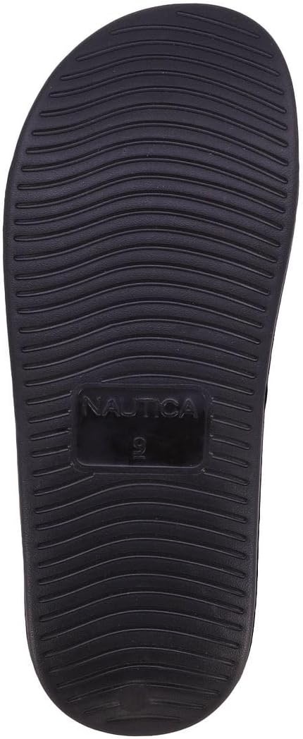 image:imageNautica Mens Open Toe Slide Sandals Comfortable Indoor amp Outdoor Shower SlippersRed Black Porter
