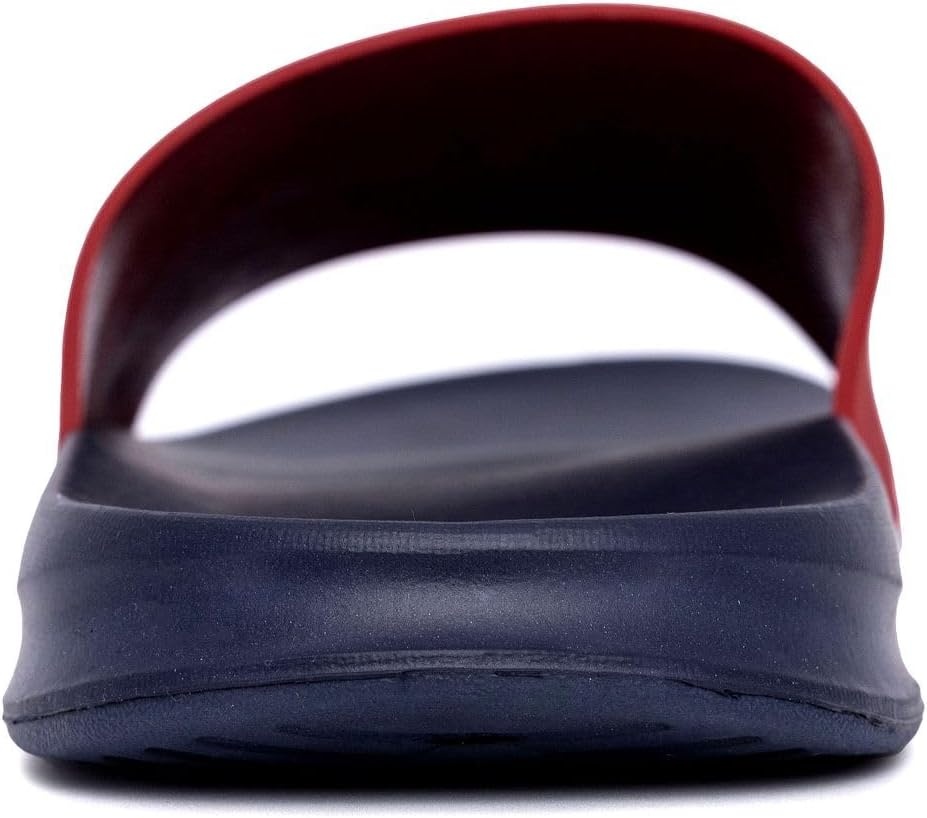 image:imageNautica Mens Open Toe Slide Sandals Comfortable Indoor amp Outdoor Shower SlippersRed Navy Porter