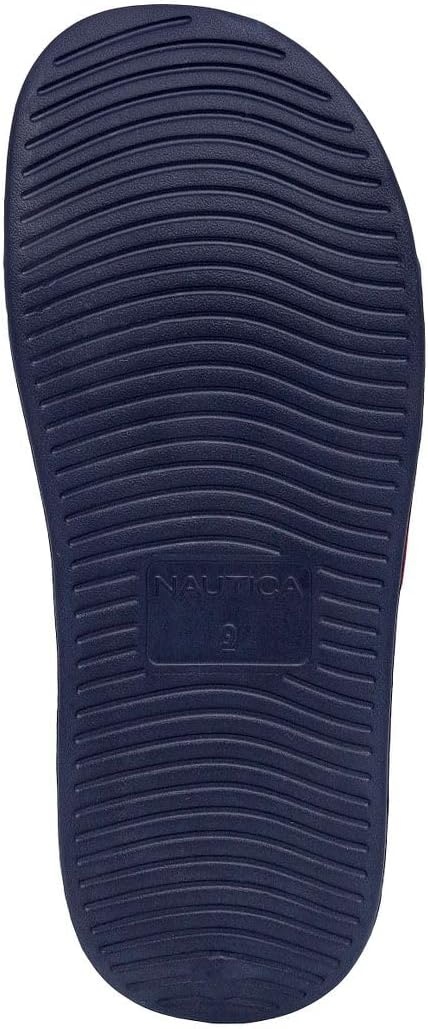 image:imageNautica Mens Open Toe Slide Sandals Comfortable Indoor amp Outdoor Shower SlippersRed Navy Porter