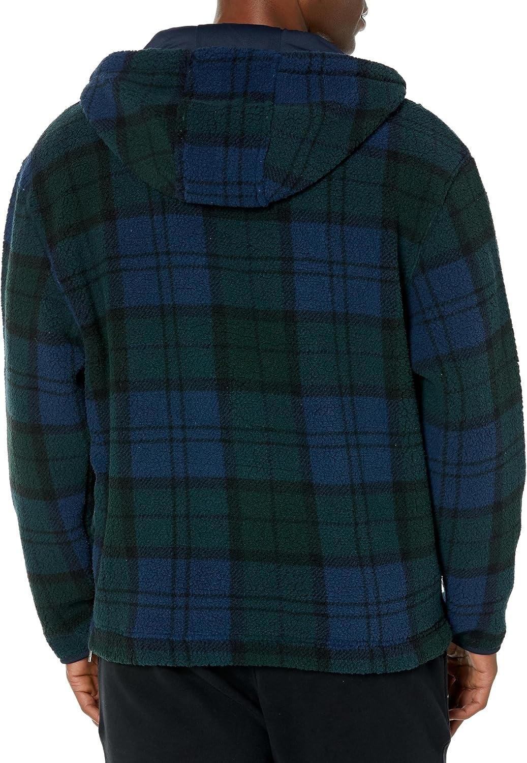 image:imageNautica Mens Printed Faux Shearling Quarterzip HoodieBayou Green