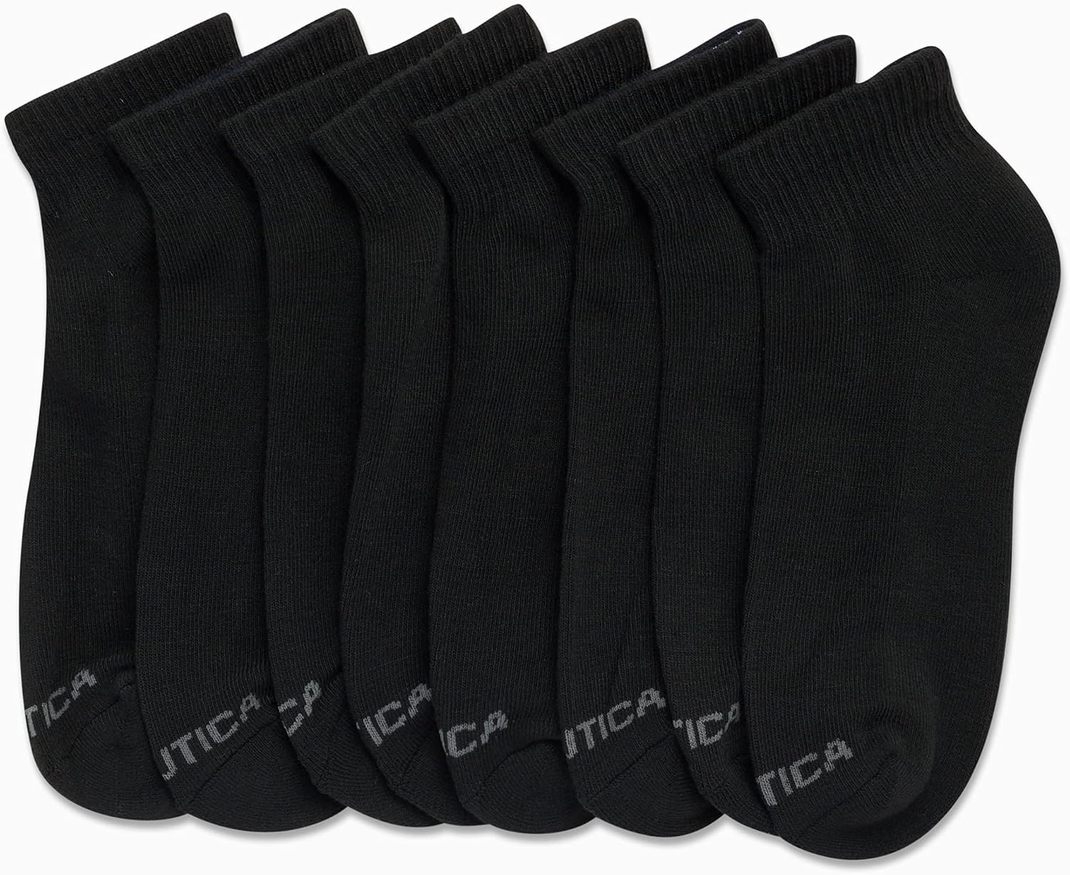 image:imageNautica Mens Quarter Socks 8 Pack Comfort Stretch Cushioned MoistureWicking Athletic Ankle Socks for Men Sizes 6125Black