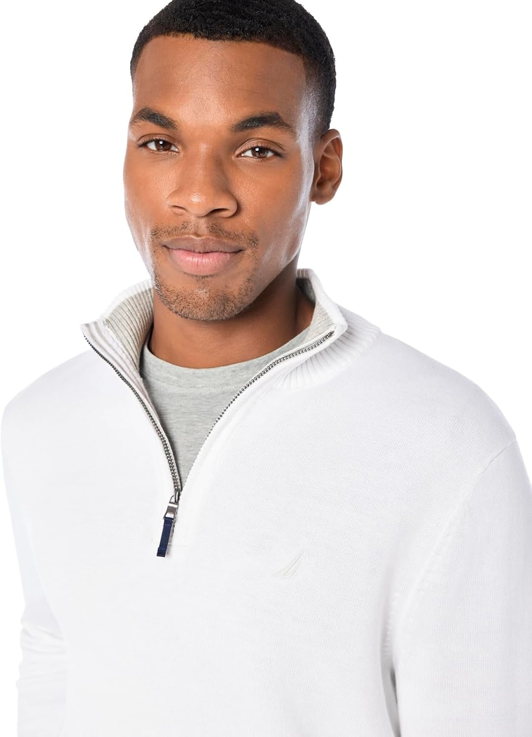 image:imageNautica Mens QuarterZip SweaterBright White