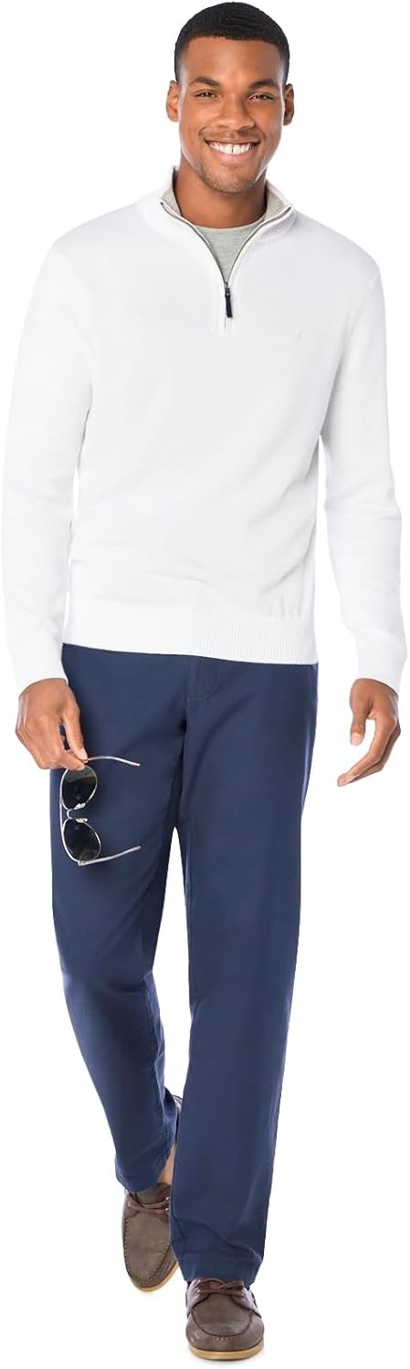image:imageNautica Mens QuarterZip SweaterBright White