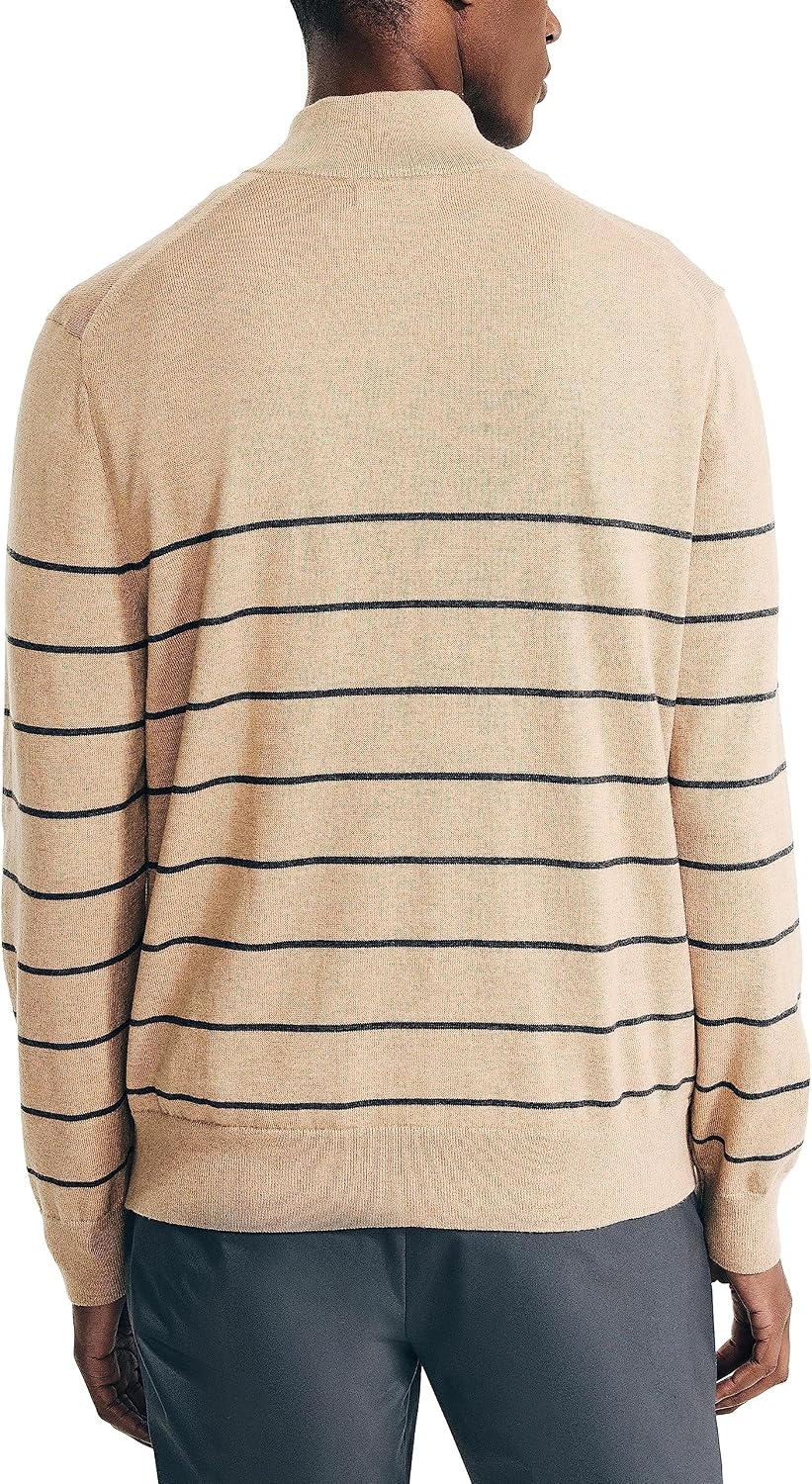 image:imageNautica Mens QuarterZip SweaterCoastal Camel Heather
