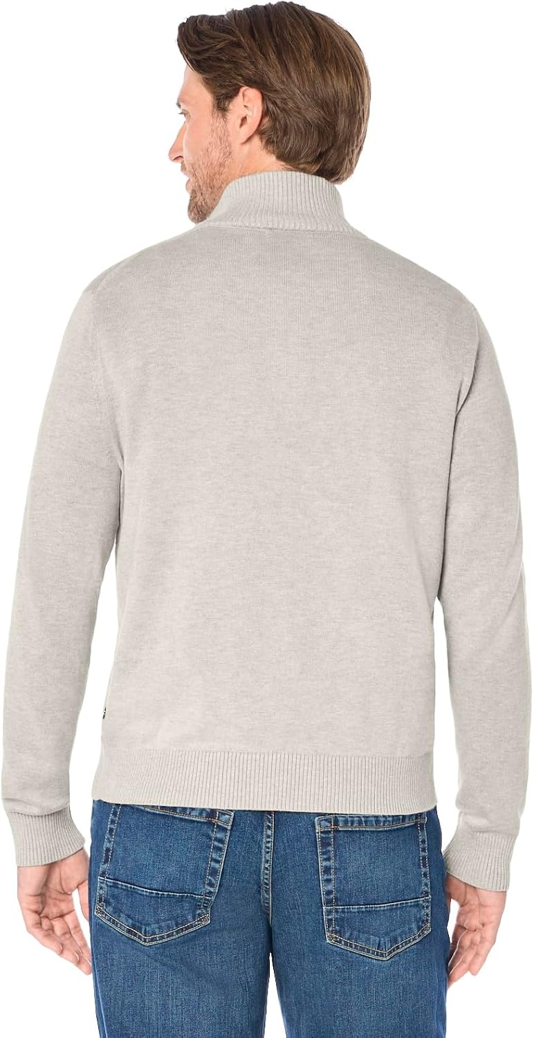 image:imageNautica Mens QuarterZip SweaterGrey Heather