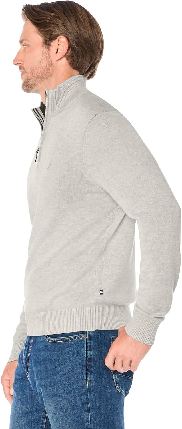image:imageNautica Mens QuarterZip SweaterGrey Heather