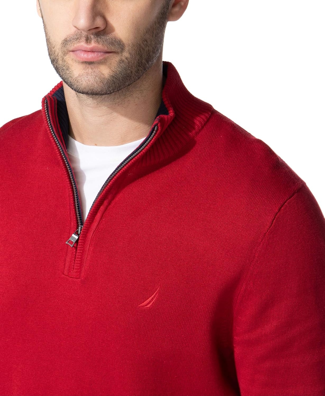 image:imageNautica Mens QuarterZip SweaterNautica Red