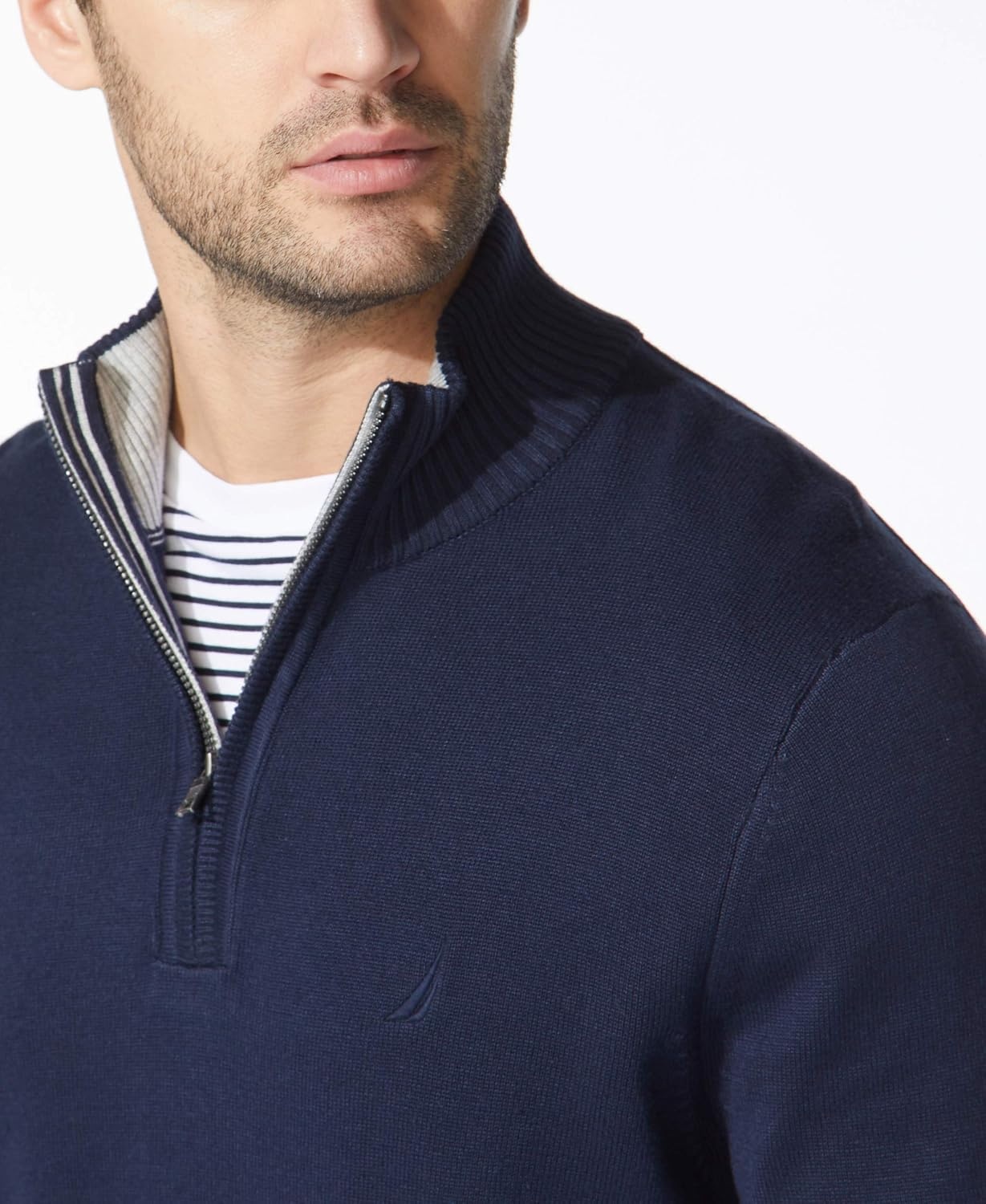 image:imageNautica Mens QuarterZip SweaterNavy